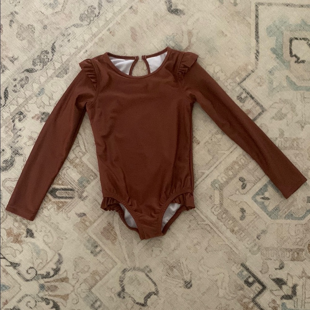 Jamie Kay Brown Ruffled Kids One Piece